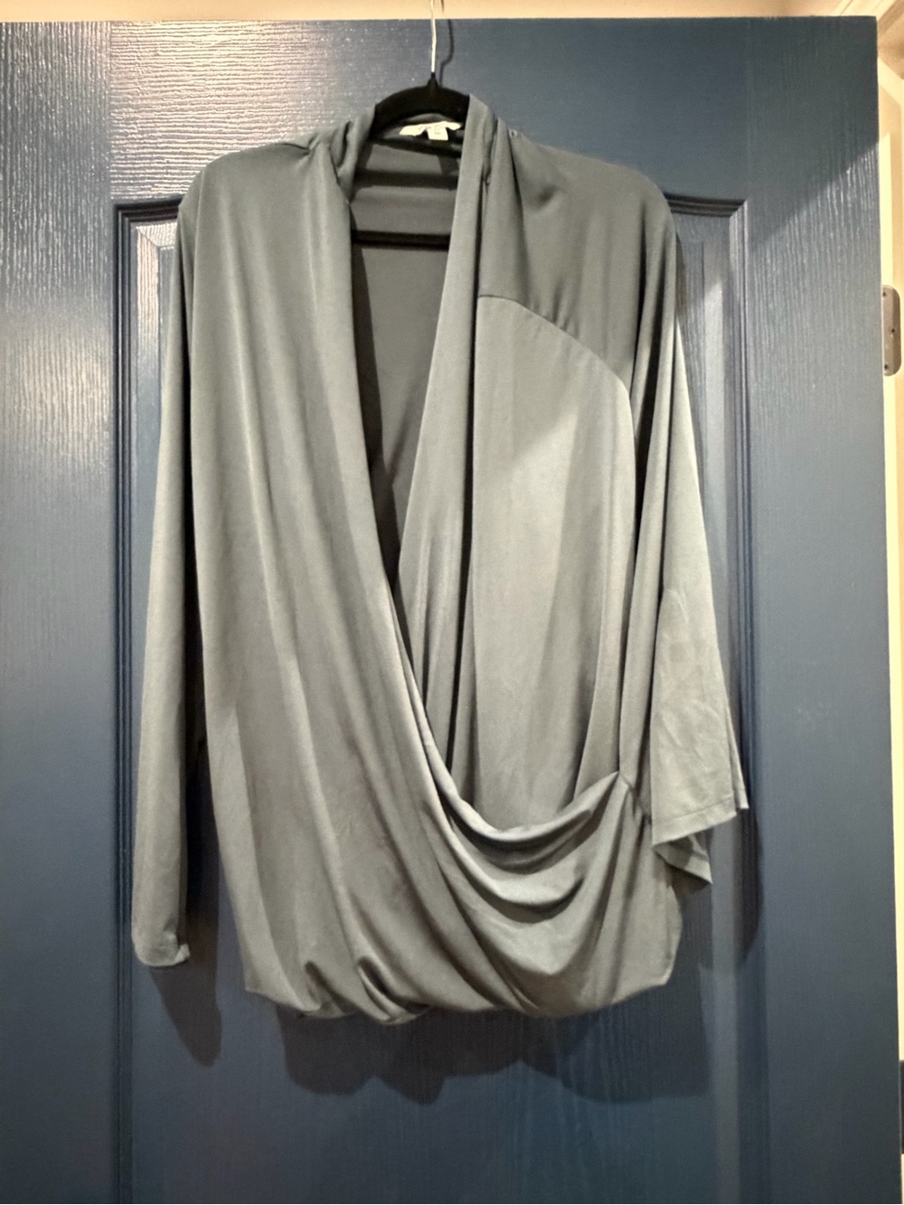 Nine West Gray Draped Open-Front Women's Cardigan